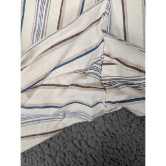 Lane Bryant Capri Womens 28 Ivory Striped Crop The Laney Capris Wide Leg Buttons - Picture 11 of 14